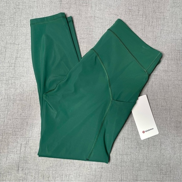 Lululemon Power Thru High Rise Tight Athletic Leggings Everglade Green 12 NWT - Picture 5 of 11